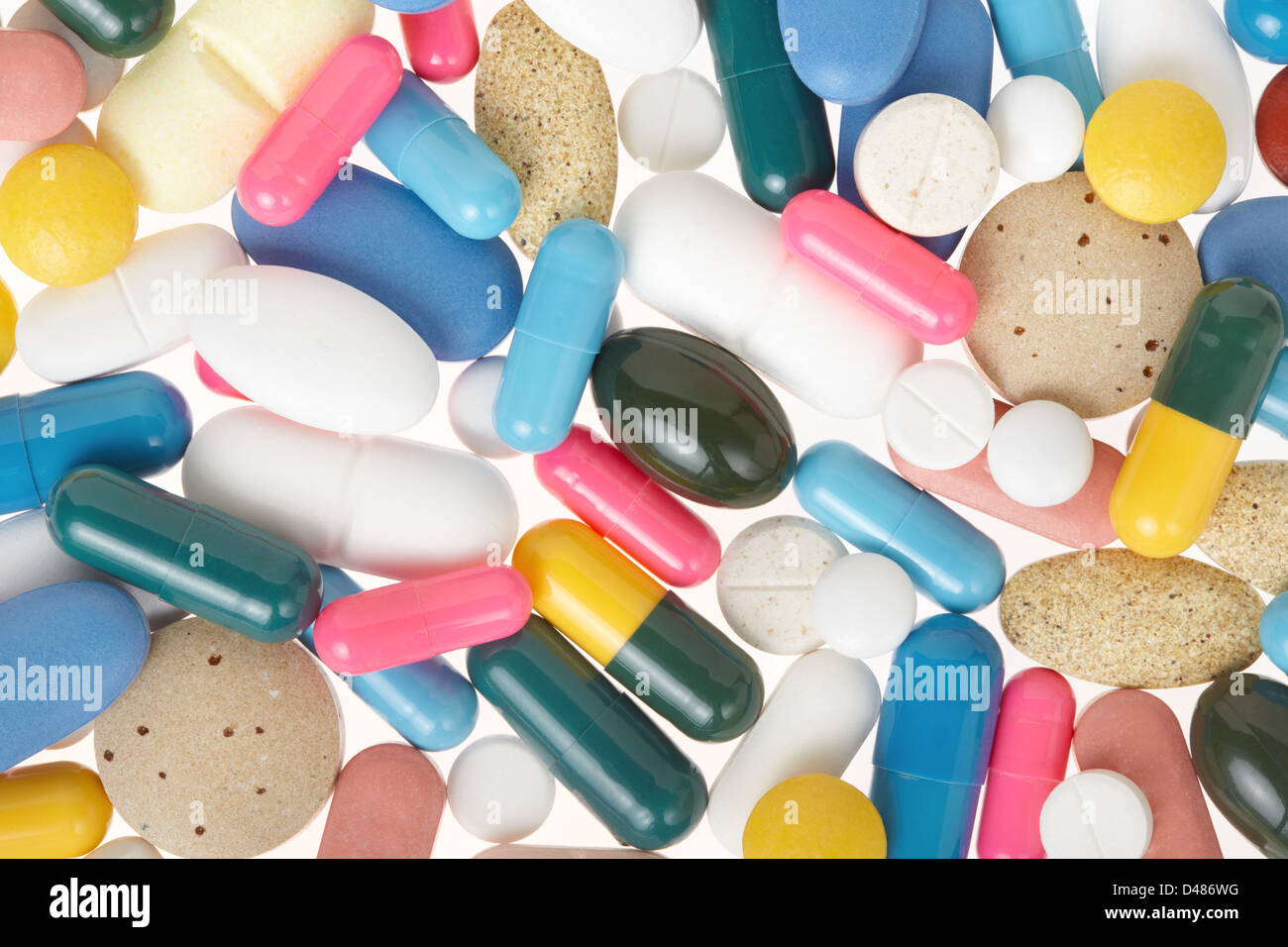 Pillola e capsula, medico colorato sfondo texture Foto Stock