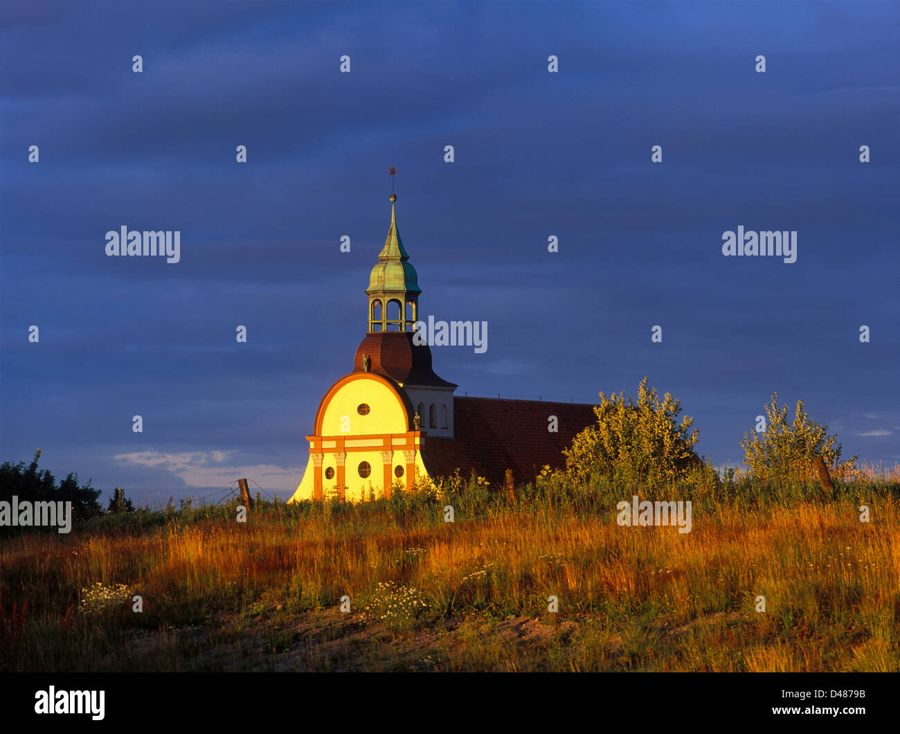 Chiesa barocca in Bisztynek, Warmia e Mazury, Polonia Foto Stock