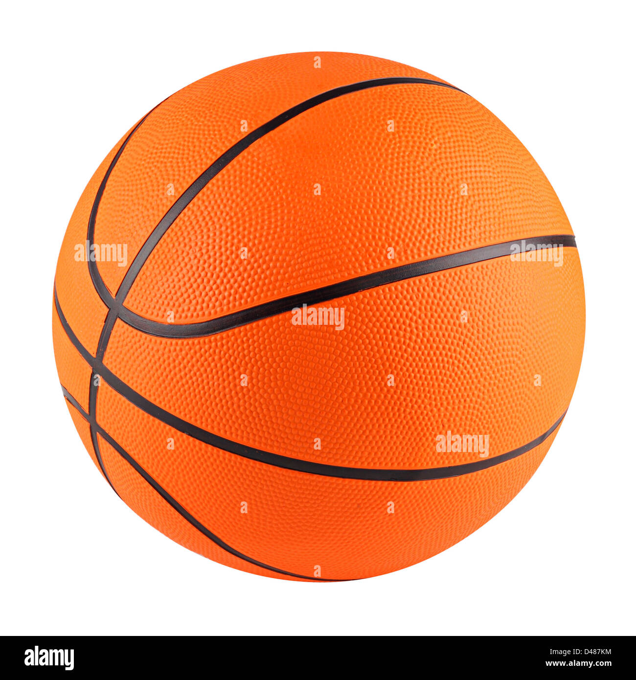 Un basket di colore arancione nella parte anteriore del fondo bianco Foto Stock