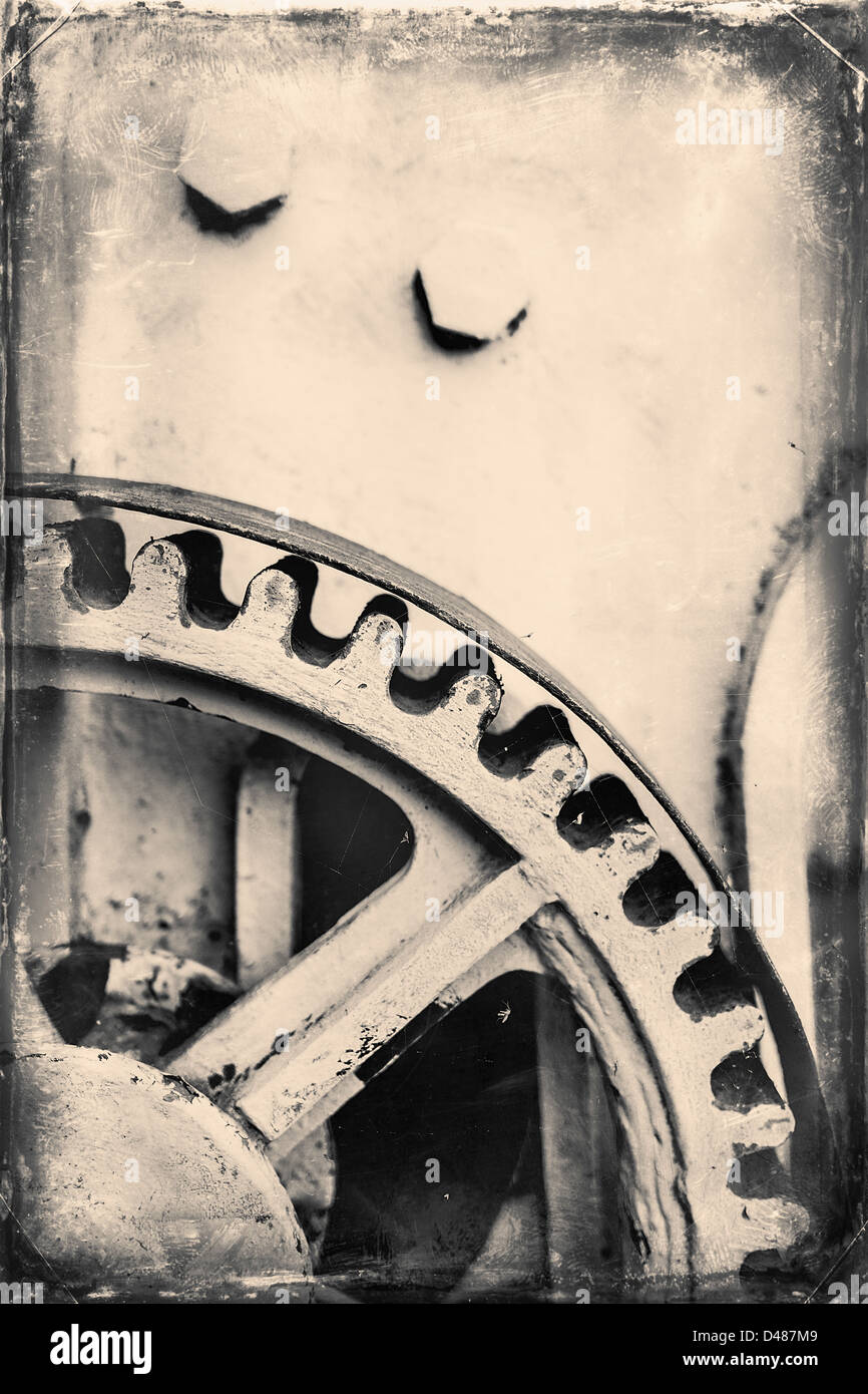 Dettaglio del retro della ruota dentata Foto Stock