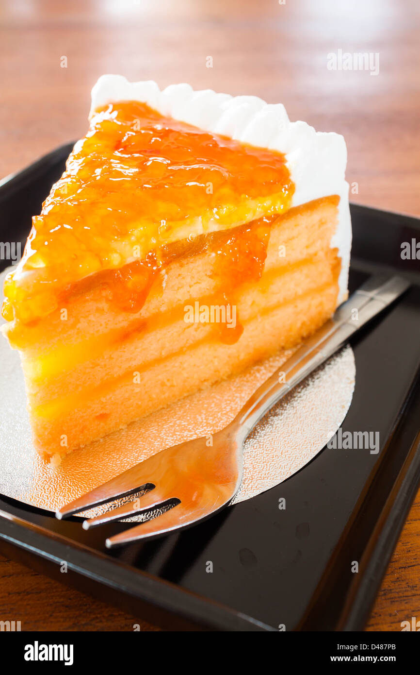 Panna marmellata di arance torta Foto Stock