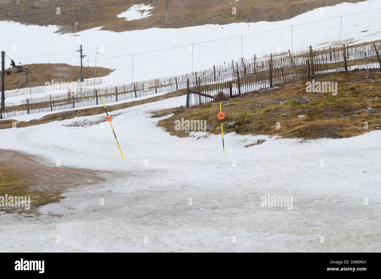 Cairngorm Mountain Ski Area dopo un periodo di temperature calde Foto Stock