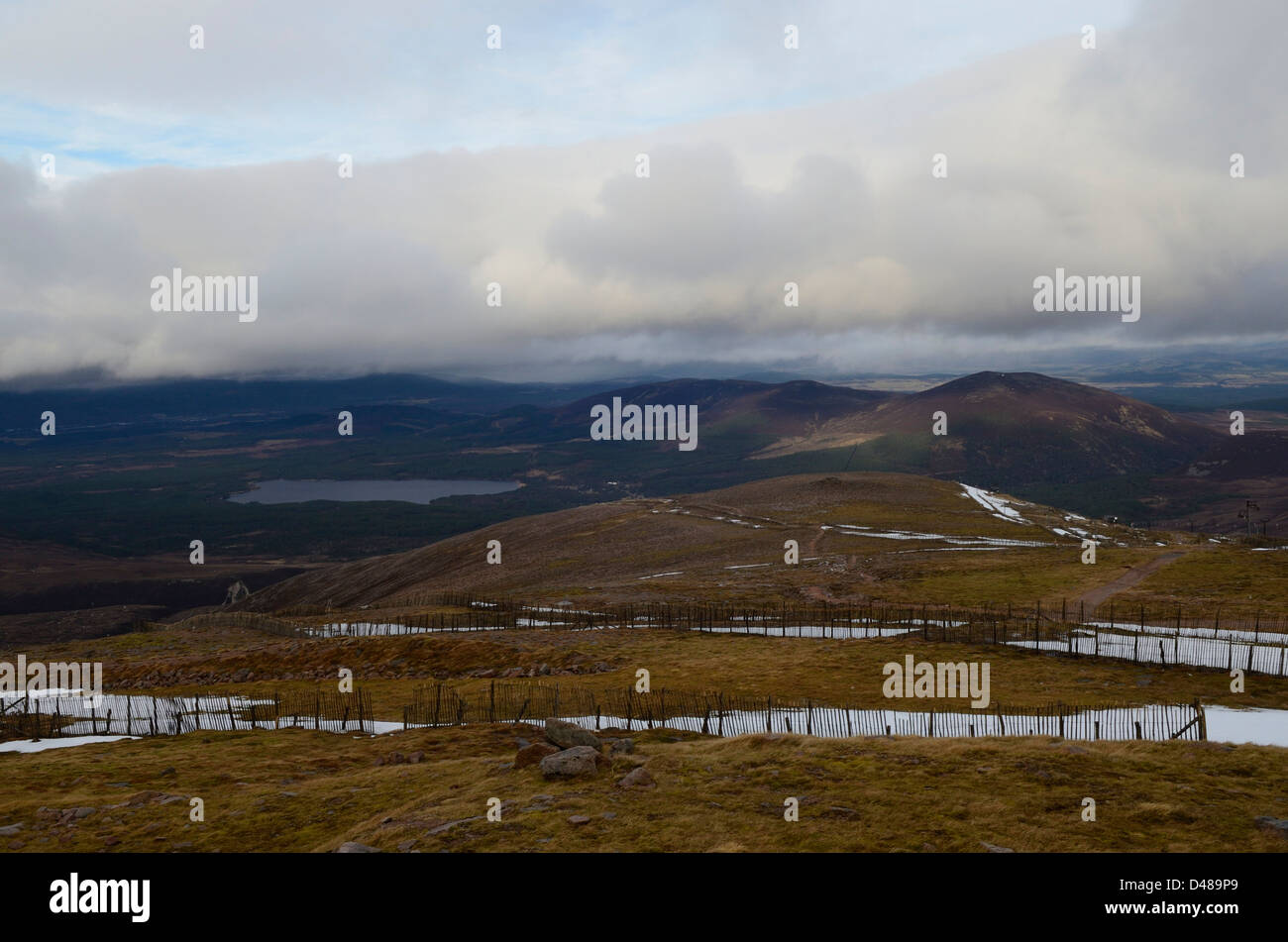 Cairngorm Mountain Ski Area dopo un periodo di temperature calde Foto Stock