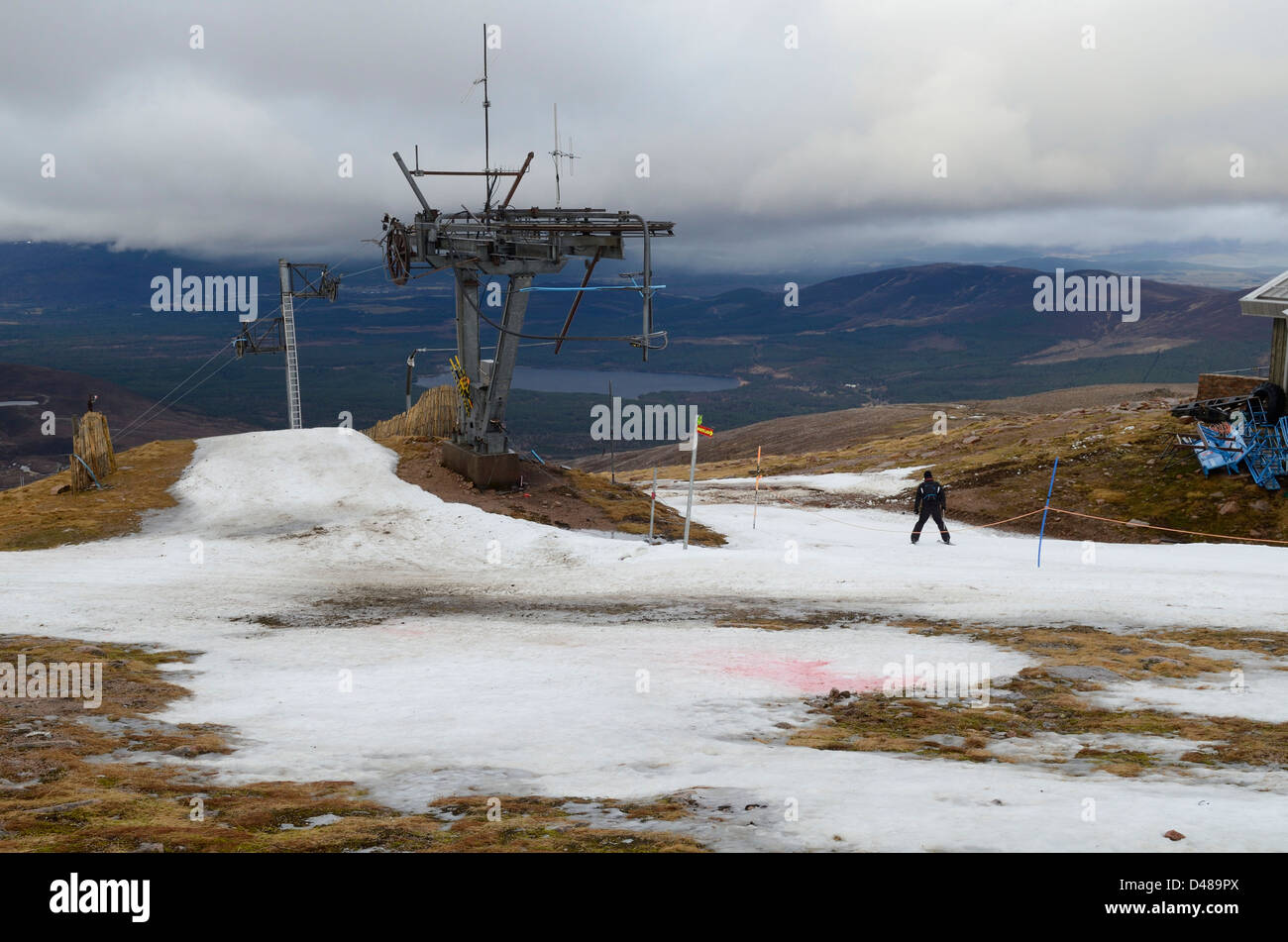 Cairngorm Mountain Ski Area dopo un periodo di temperature calde Foto Stock