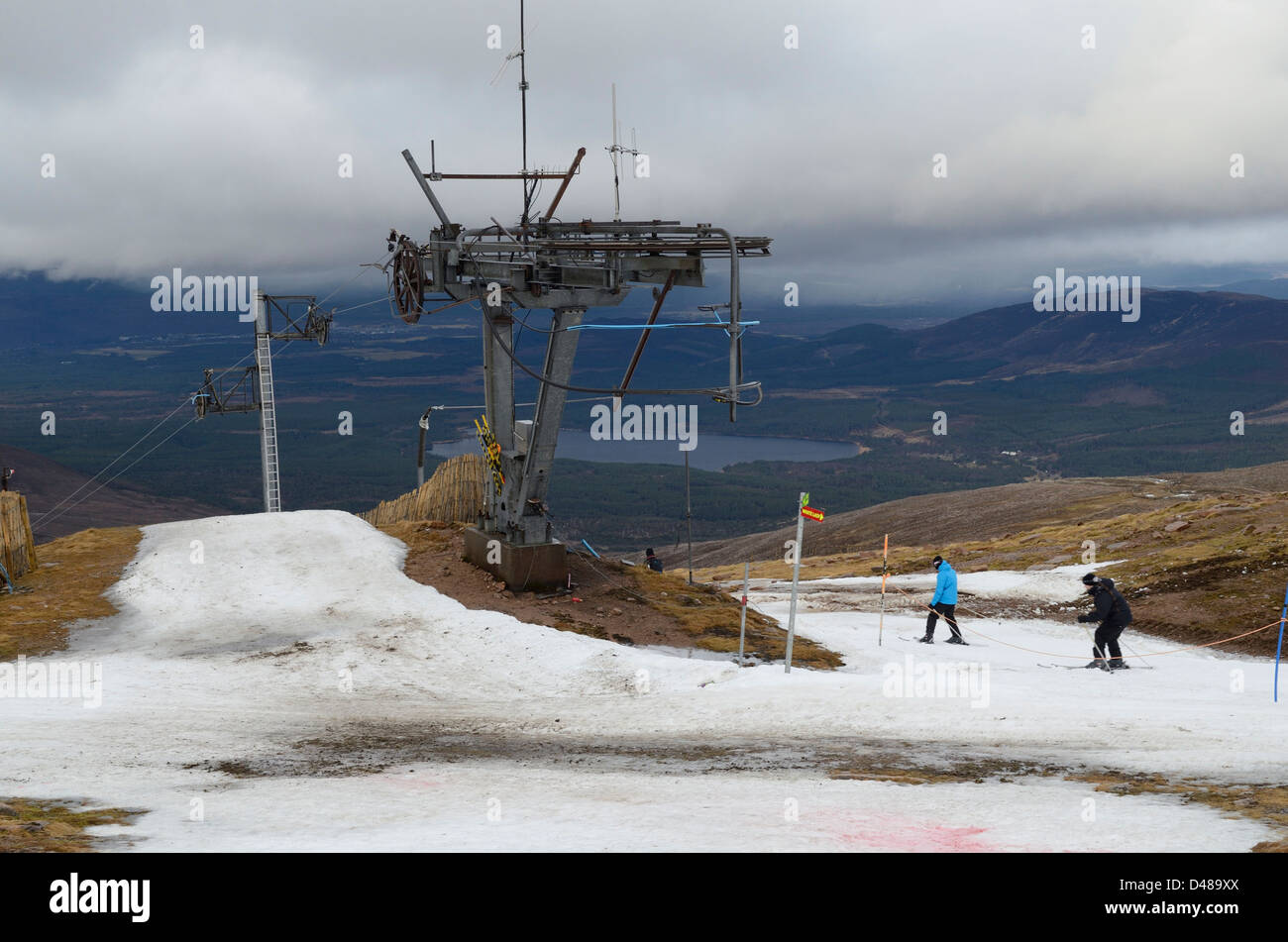 Cairngorm Mountain Ski Area dopo un periodo di temperature calde Foto Stock