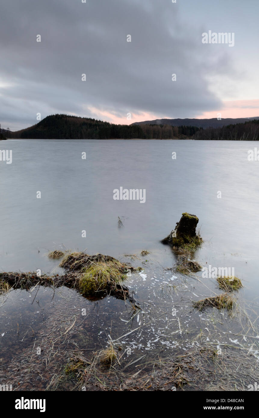 Sunrise a Loch Pityoulish - Cairngorms National Park - Scozia, Regno Unito Foto Stock