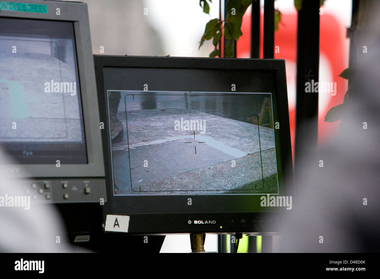 Film le attrezzature utilizzate per la realizzazione di filmati schermo e telecamera Foto Stock
