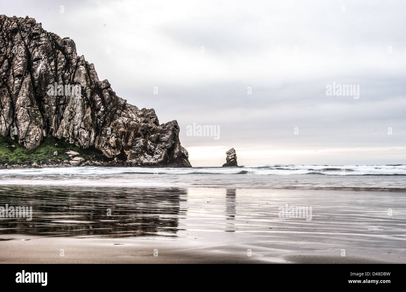 Scenic HDR paesaggio di Morro Rock a Morro Bay, California Foto Stock