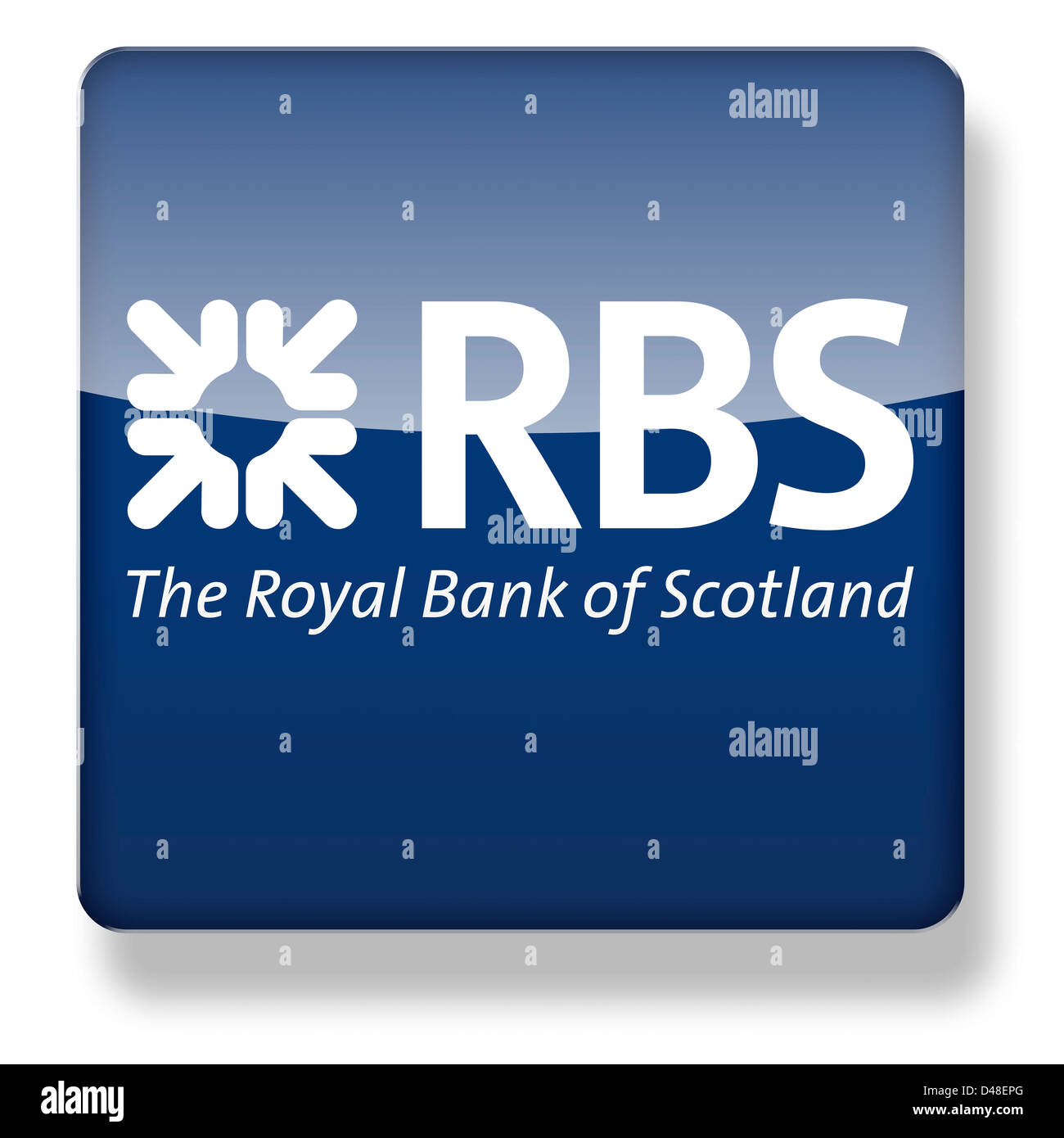 Royal Bank of Scotland logo come l'icona di un'app. Percorso di clipping incluso. Foto Stock