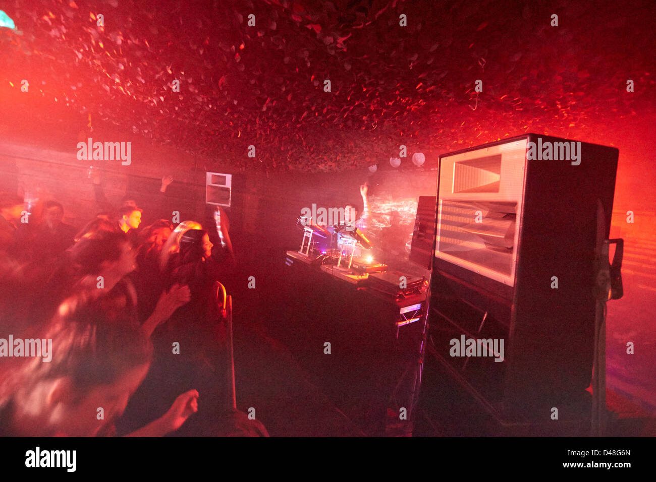 Discoteca rave party di magazzino acido club house Foto Stock