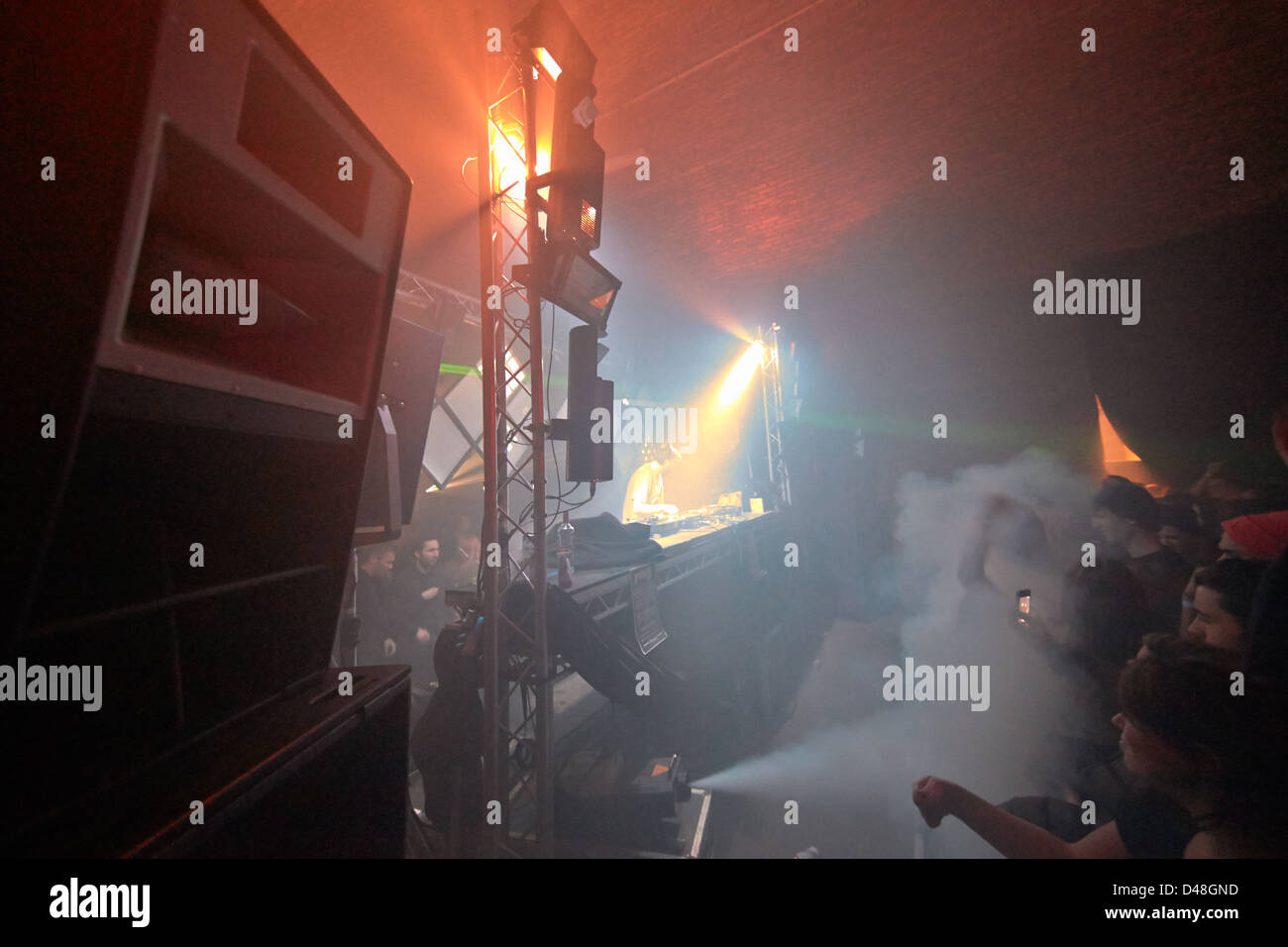 Discoteca rave party di magazzino acido club house Foto Stock