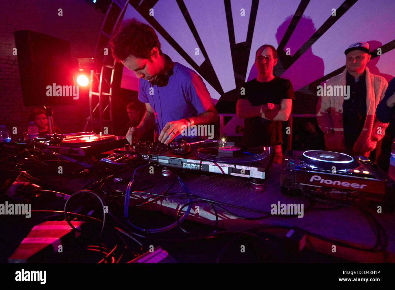 Discoteca rave party di magazzino acido club house Foto Stock