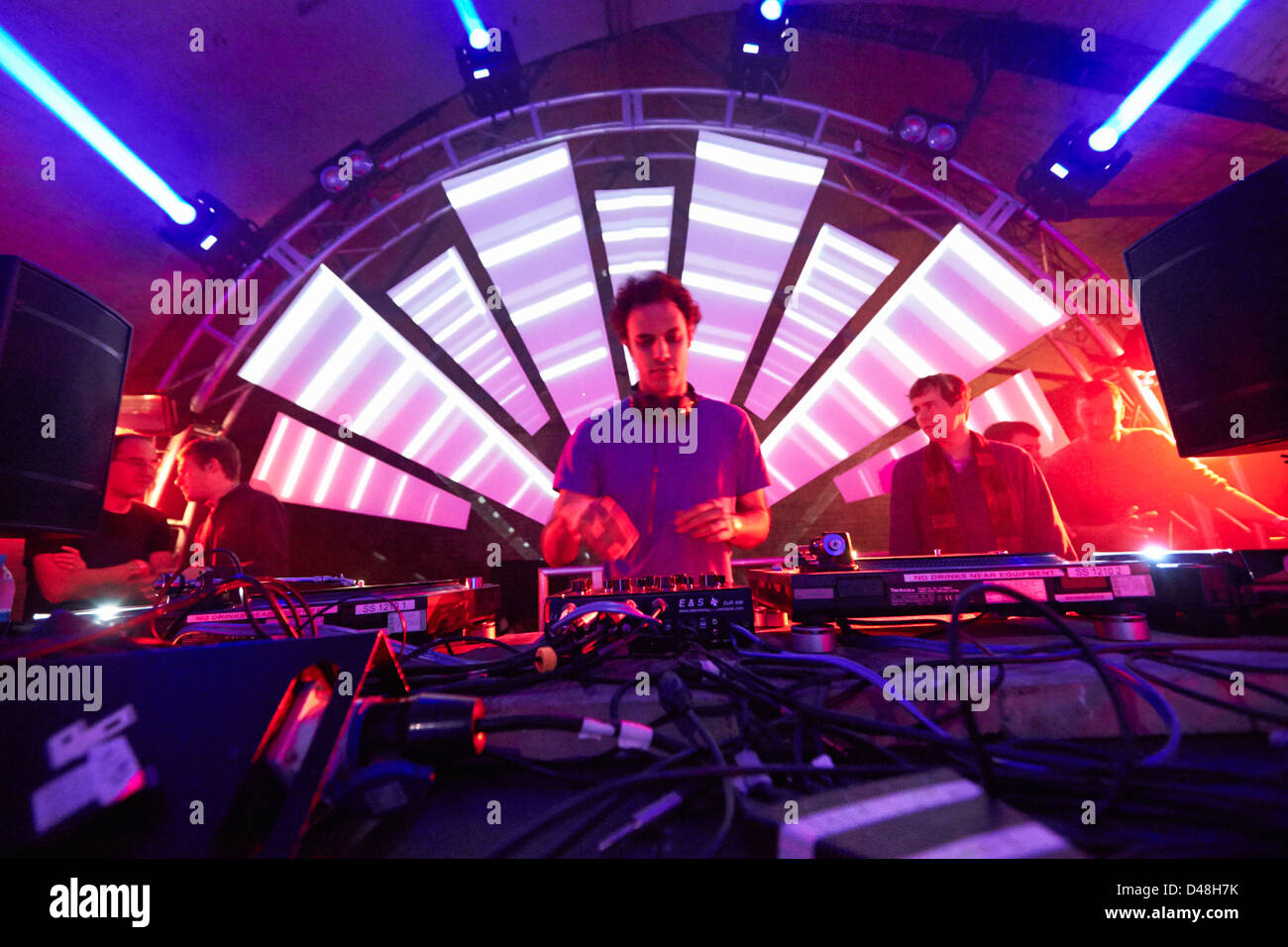 Discoteca rave party di magazzino acido club house Foto Stock