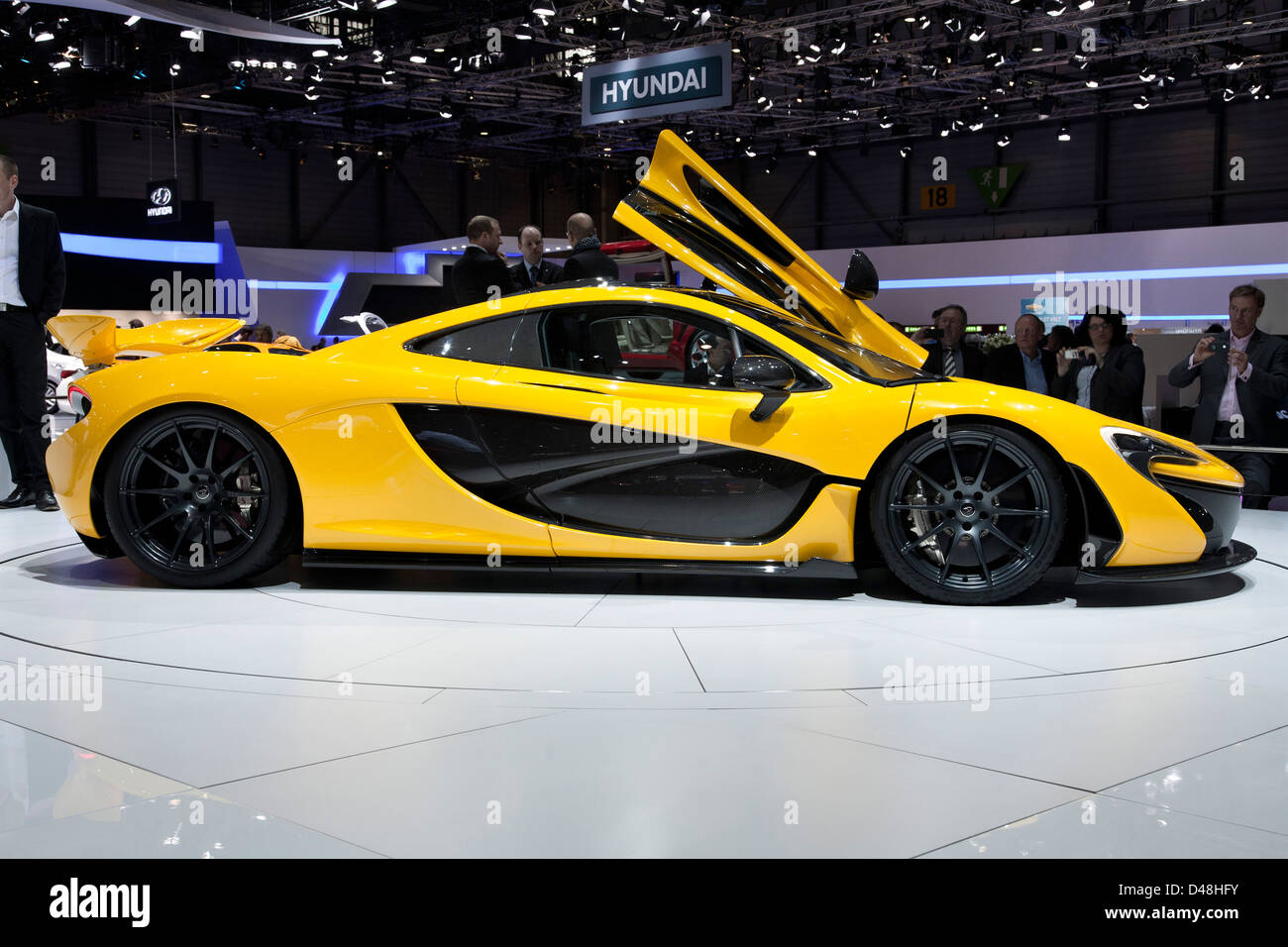 McLaren P1 sul display presso il Motor Show di Ginevra 2013 Foto Stock