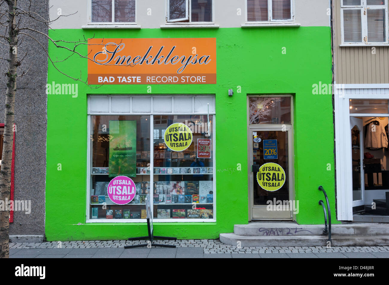 Smekkleysa cattivo gusto record store Reykjavik Islanda Foto Stock