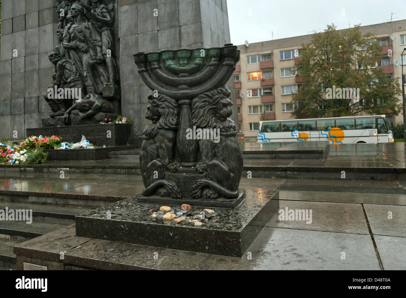 Varsavia, Polonia, il memoriale per gli eroi del ghetto Foto Stock