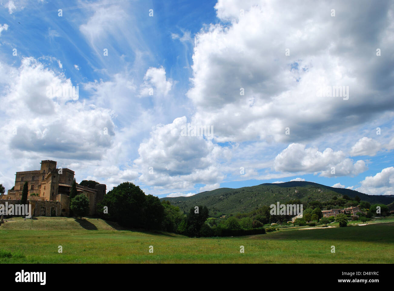 Antico Castello di Lourmarin village, dipartimento di Vaucluse, Provenza, Francia Foto Stock