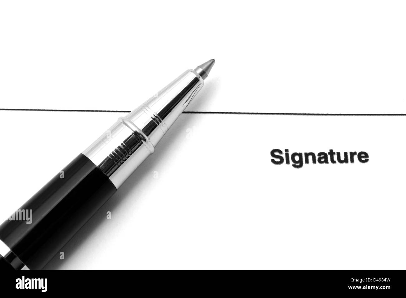 Documento firma Foto Stock