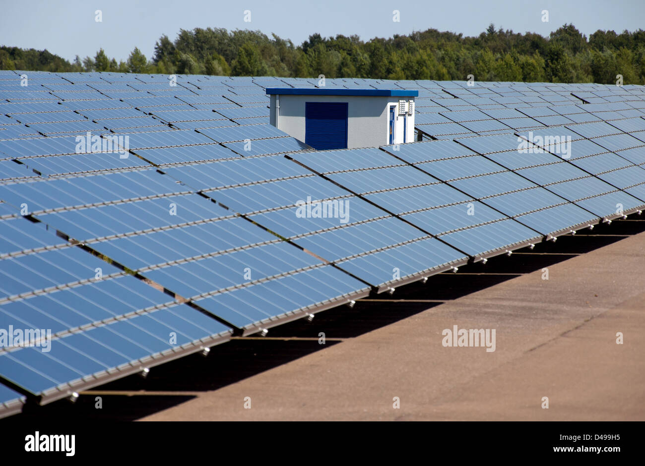 Brandis, Germania, Solar Power Plant Waldpolenz Foto Stock