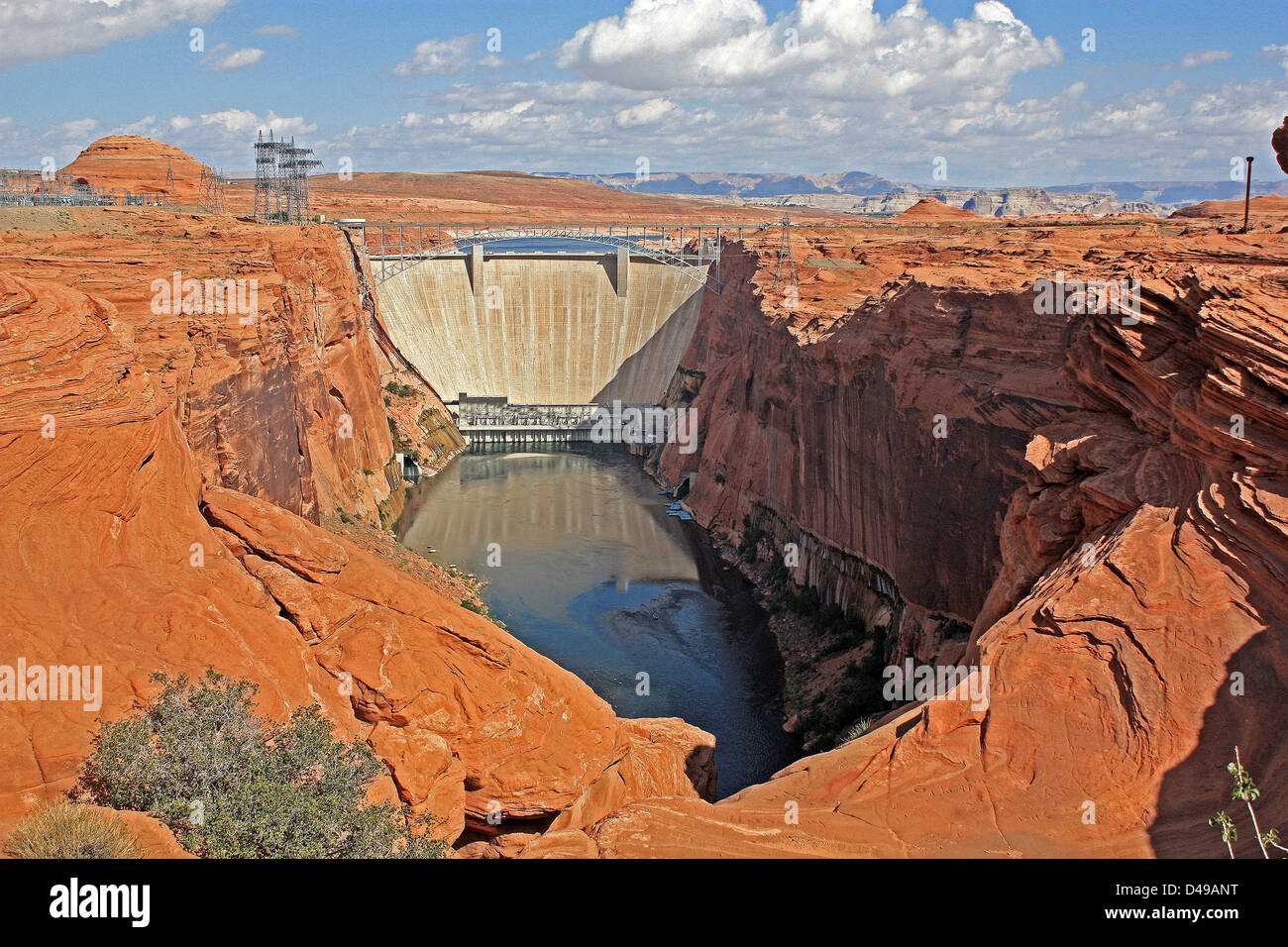 Glen Canyon Dam sul lago Powell a pagina, Arizona, Stati Uniti Foto Stock