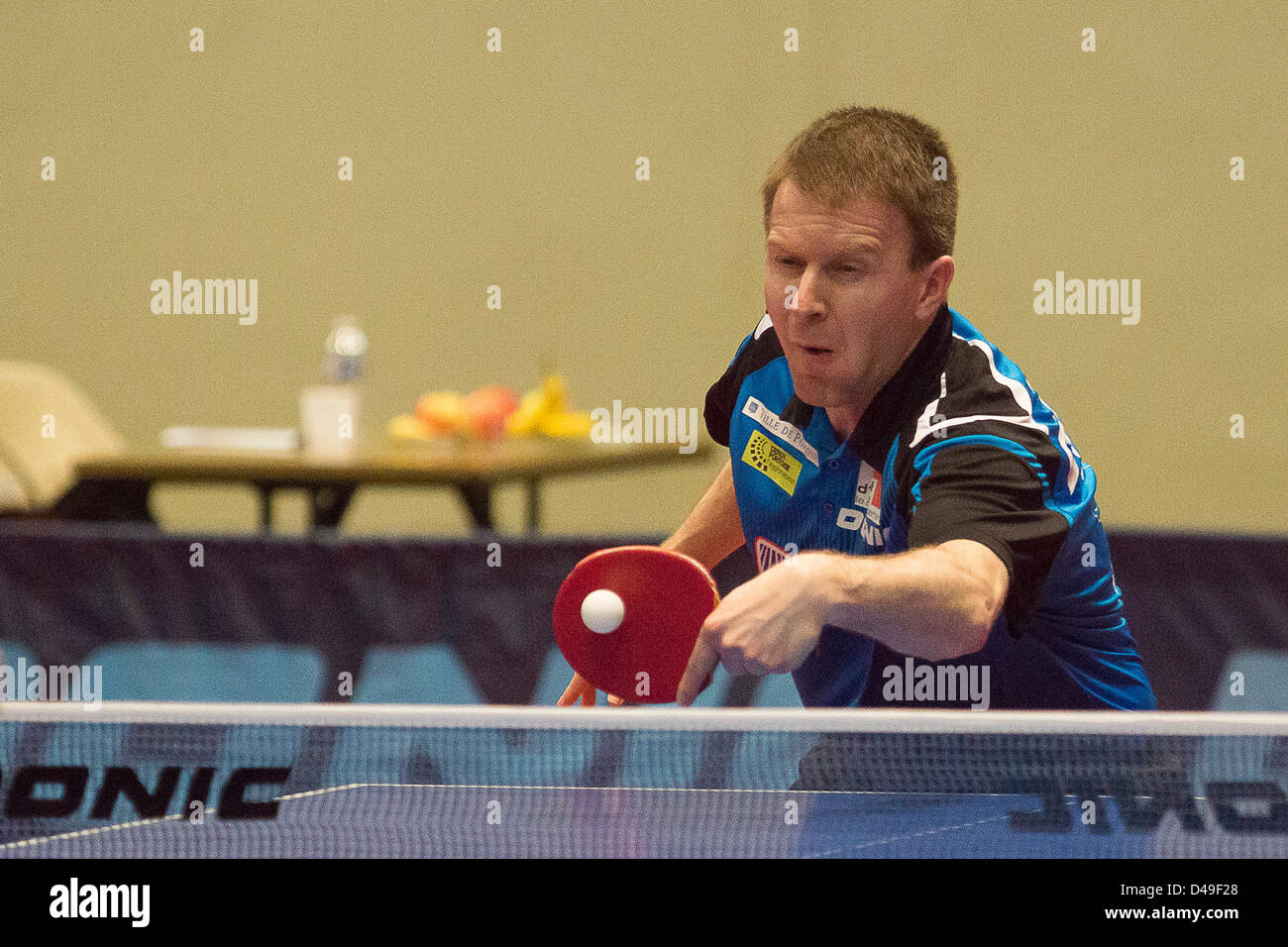 Champions League Table semi-finale Tennis come Cergy Pontoise Tennis De Table versus Tennis De Table club du Fakel Gazprom Orenbourg Peter Franz (Germania) Foto Stock