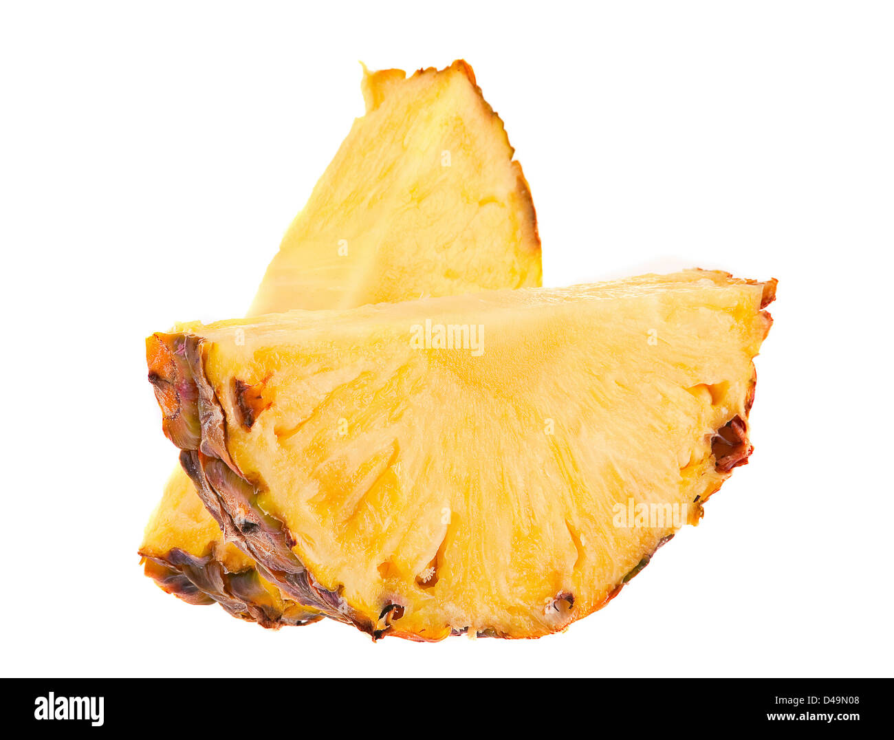 Ananas frutta slice isolato su bianco Foto Stock