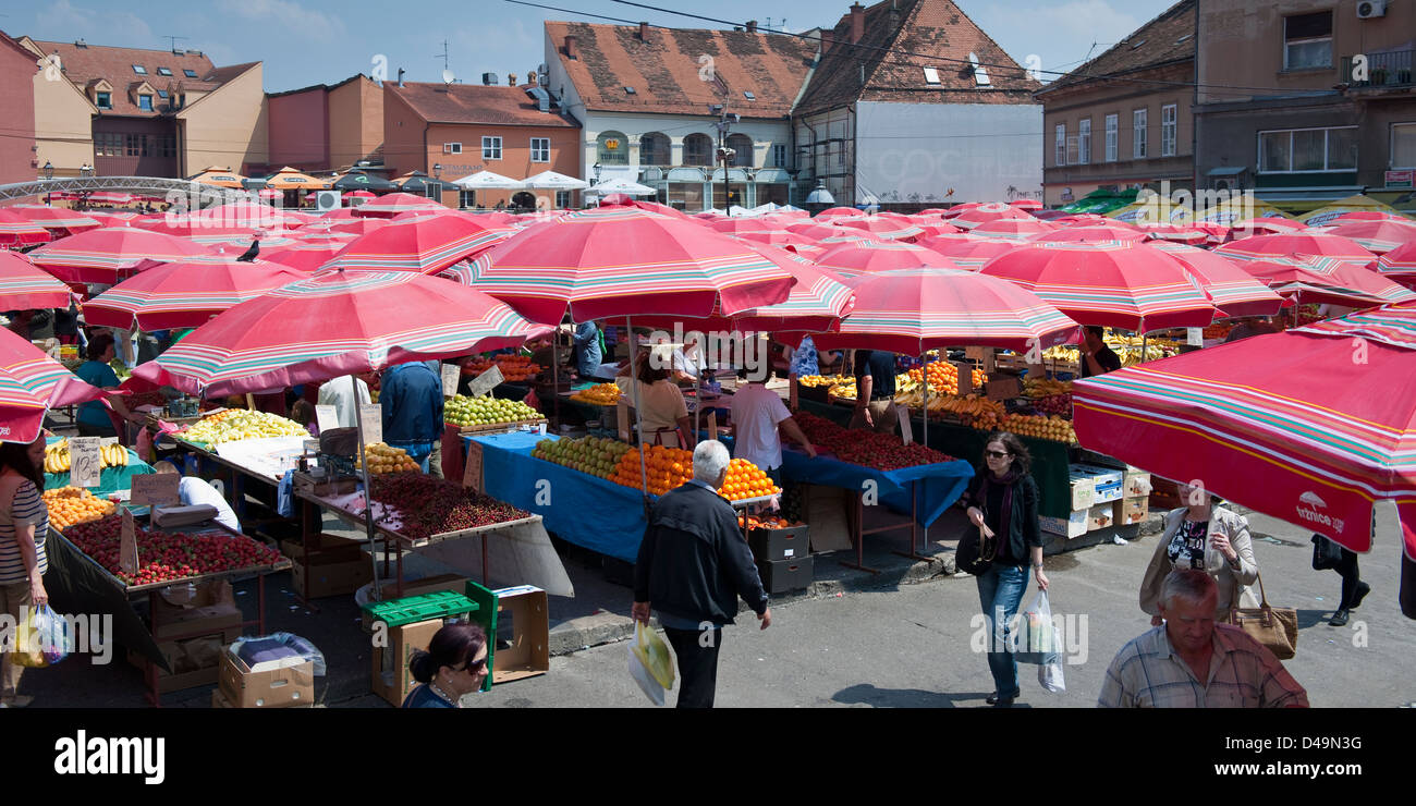 Mercato all'aperto, Zagabria, Croazia Foto Stock