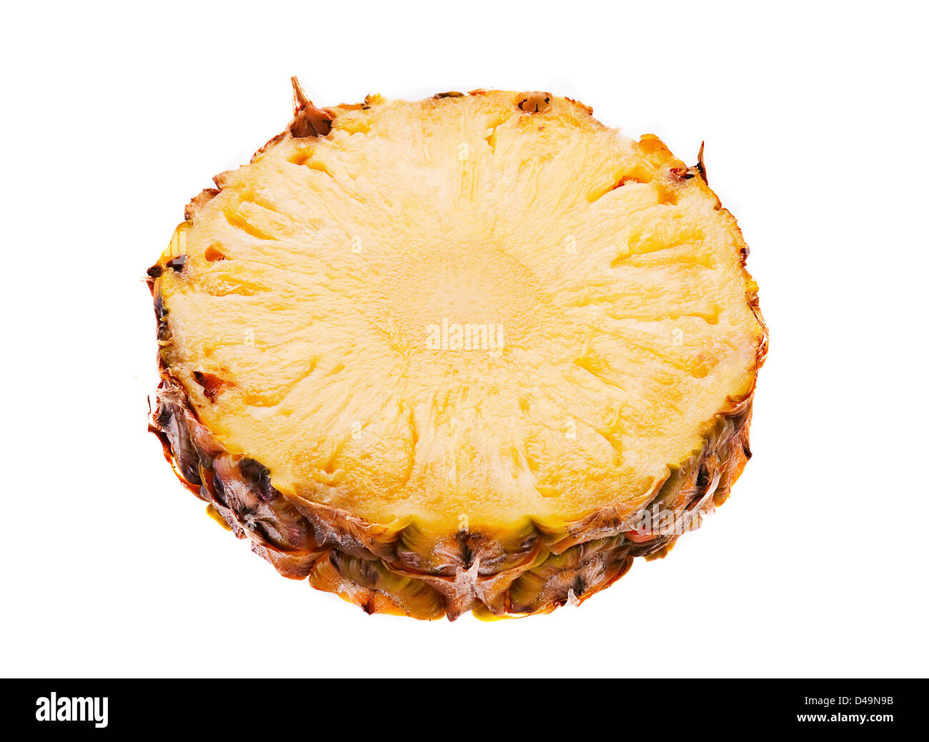 Ananas frutta slice isolato su bianco Foto Stock