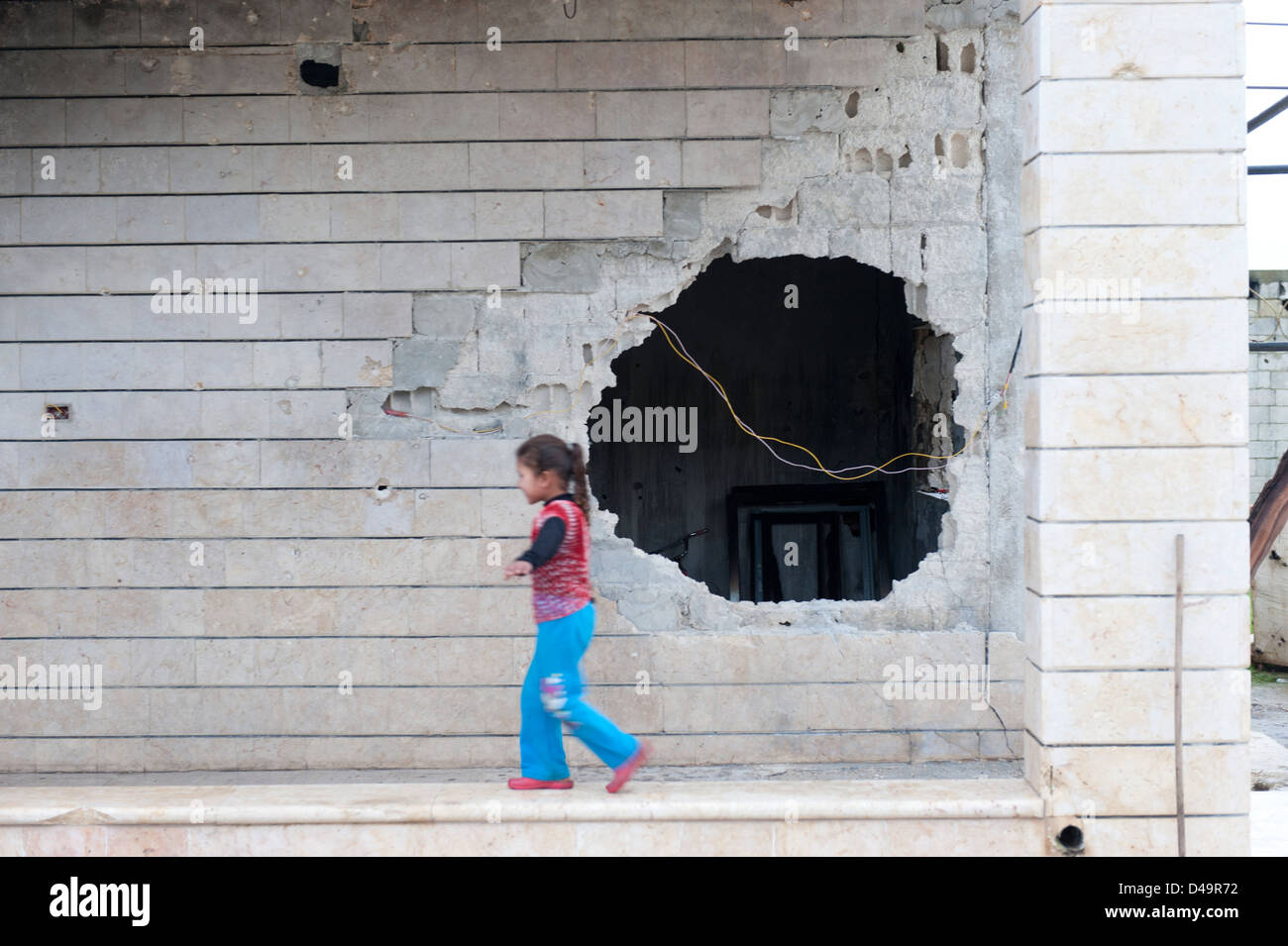 Una città distrutta dal regime di Assad, Apamea, Siria Foto Stock