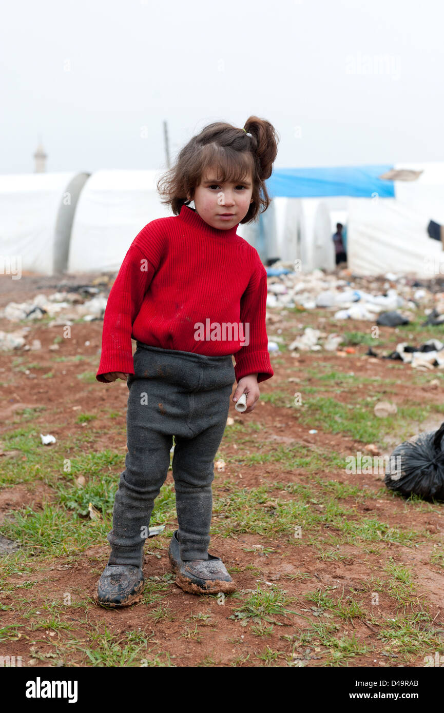 I bambini di Azaz Campo profughi ai confini con la Turchia e la Siria Foto Stock