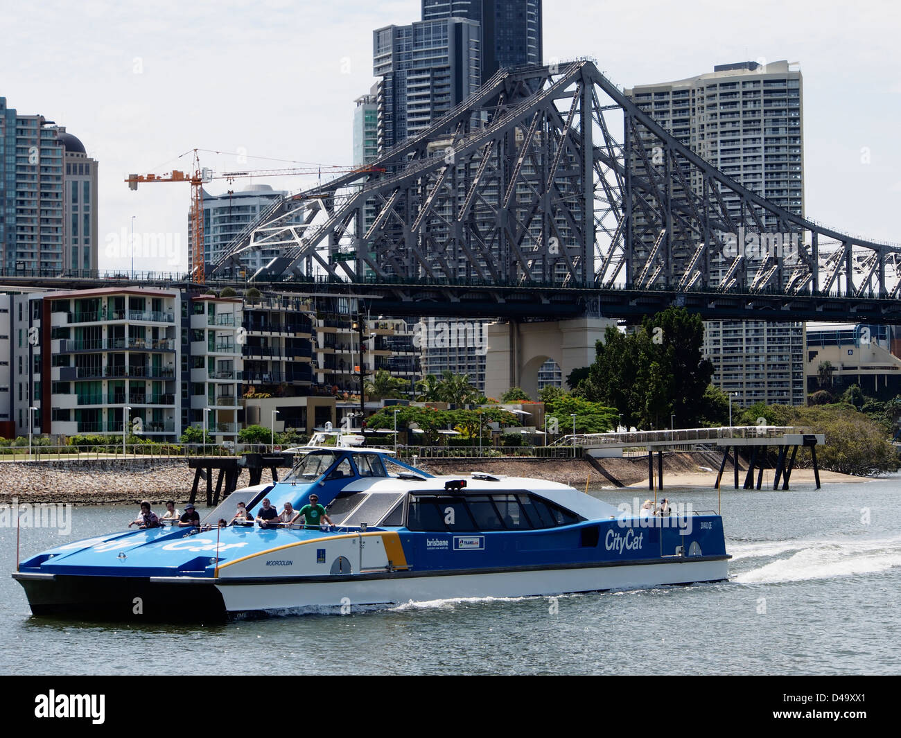 City cat e story bridge vedute lungo il fiume Brisbane in Brisbane Queensland australia Foto Stock