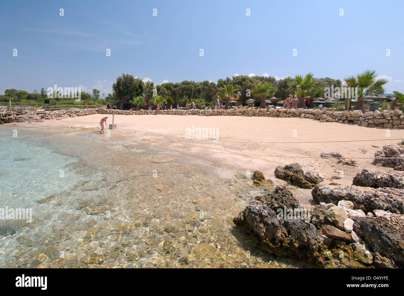 Spiaggia di Cleopatra, Cleopatra isola del Mar Egeo, Turchia Foto Stock