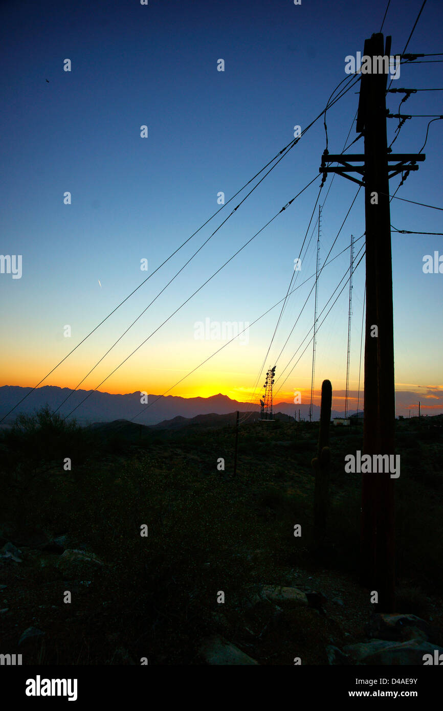 Tramonto a South Mountain, Phoenix, AZ Foto Stock