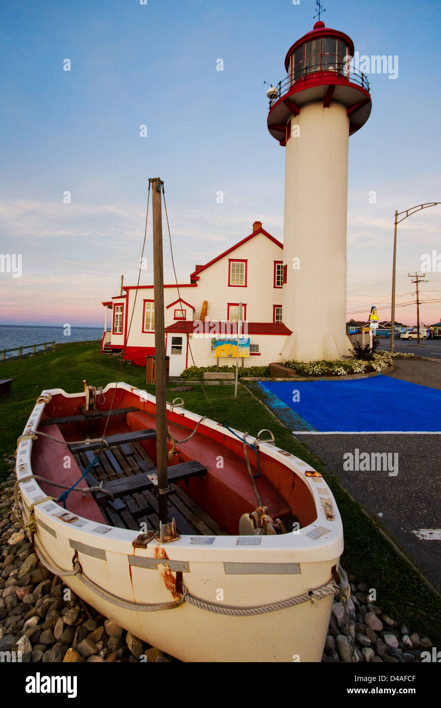 Matane faro in Gaspesie-Canada. Foto Stock