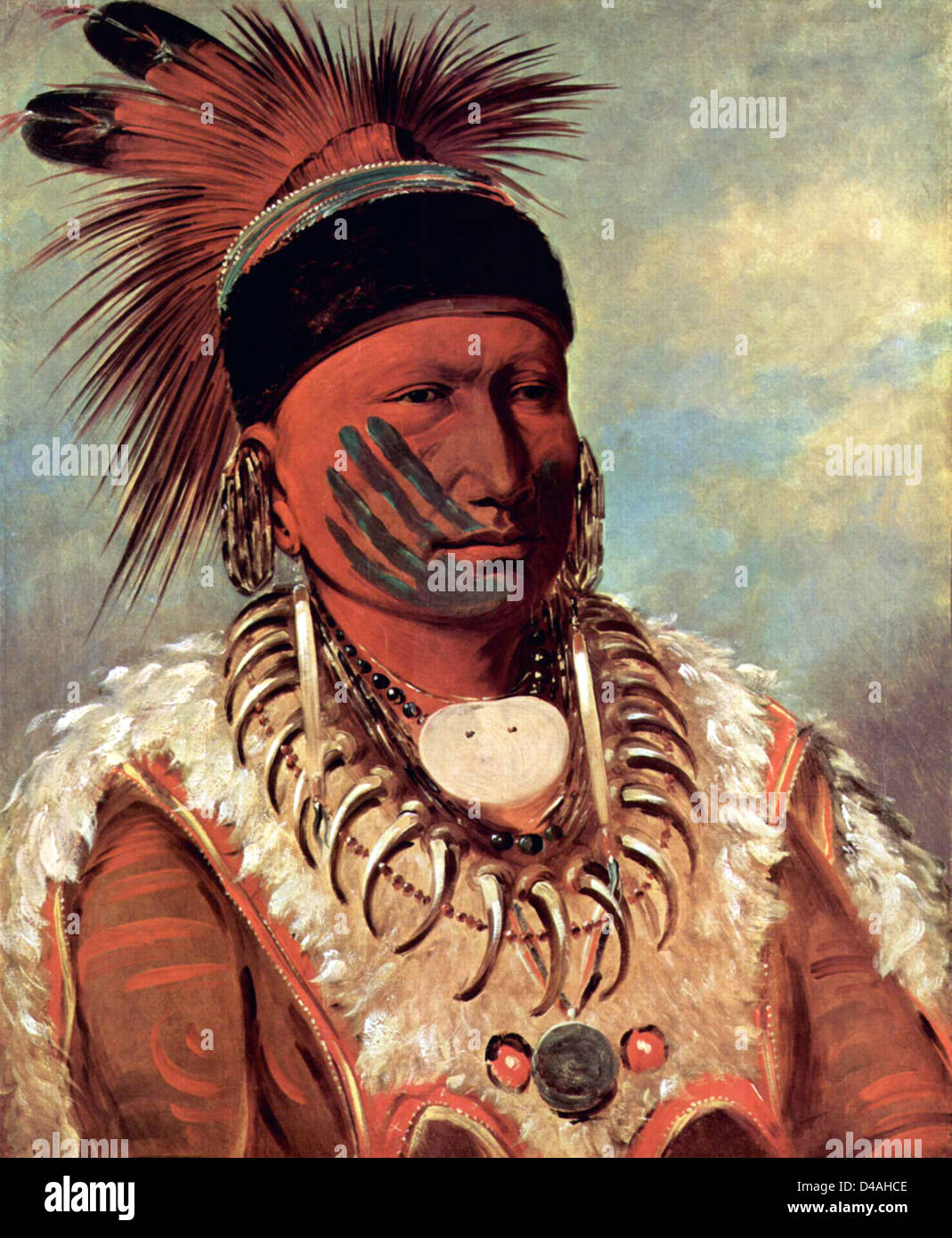 La nuvola bianca, Capo Testa del Iowas, da George Catlin Foto Stock