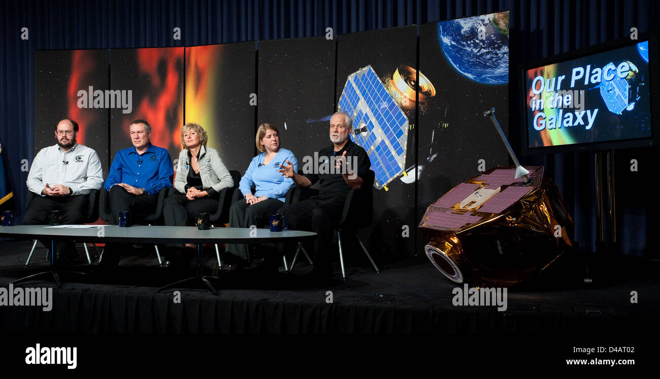 La NASA ha tenuto una conferenza stampa che ha svelato la mappa aerea IBEX, fornendo informazioni sui confini del sistema solare e dello spazio interstellare. Foto Stock