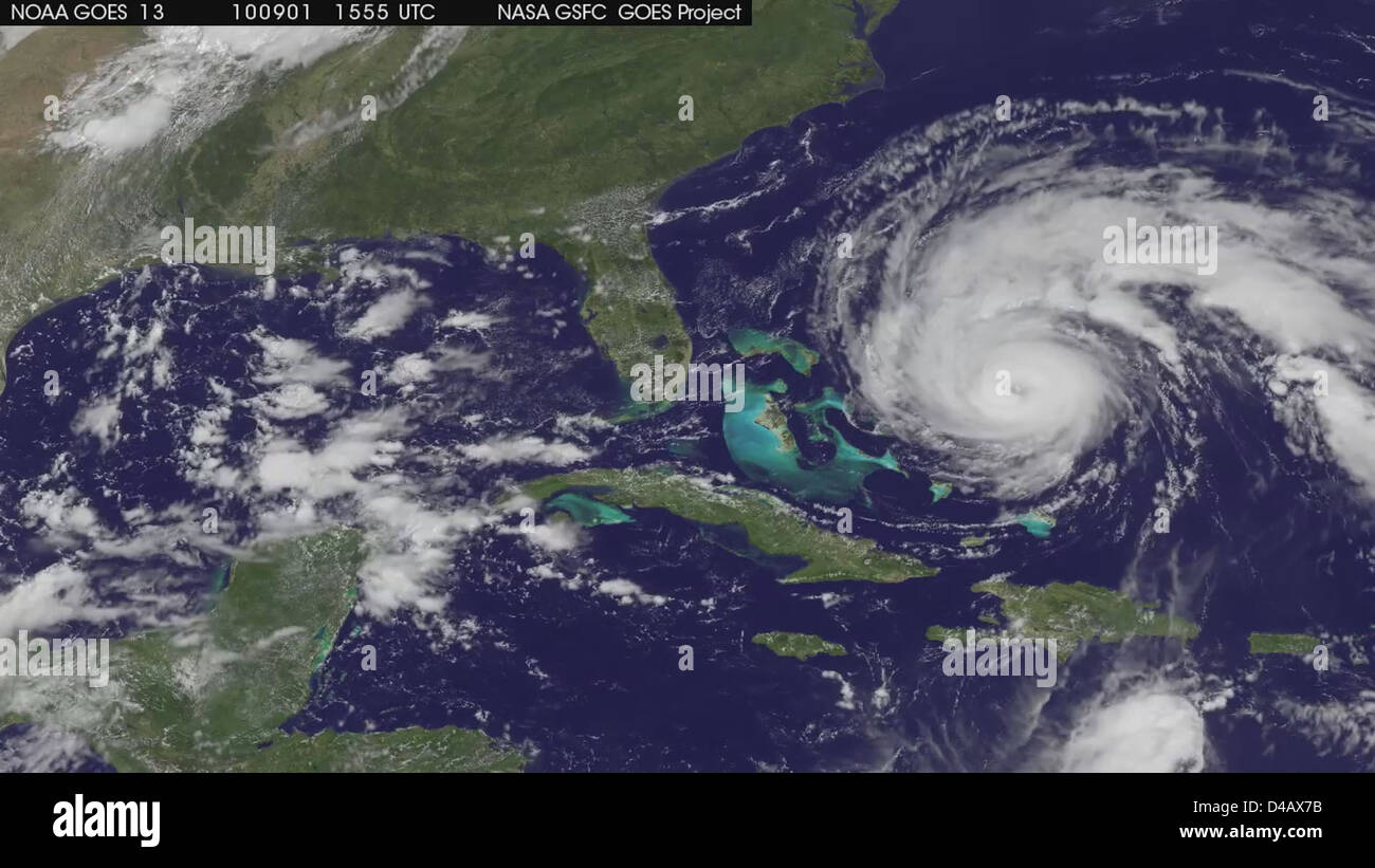 Satellite della NASA cattura uragano Earl il 3 settembre 2010 [HD Video] Foto Stock