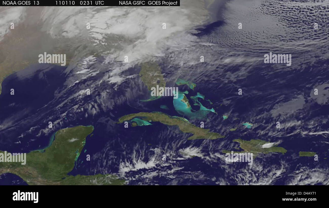 Satellite cattura Blizzard condizioni nel nordest degli Stati Uniti [HD Video] Foto Stock