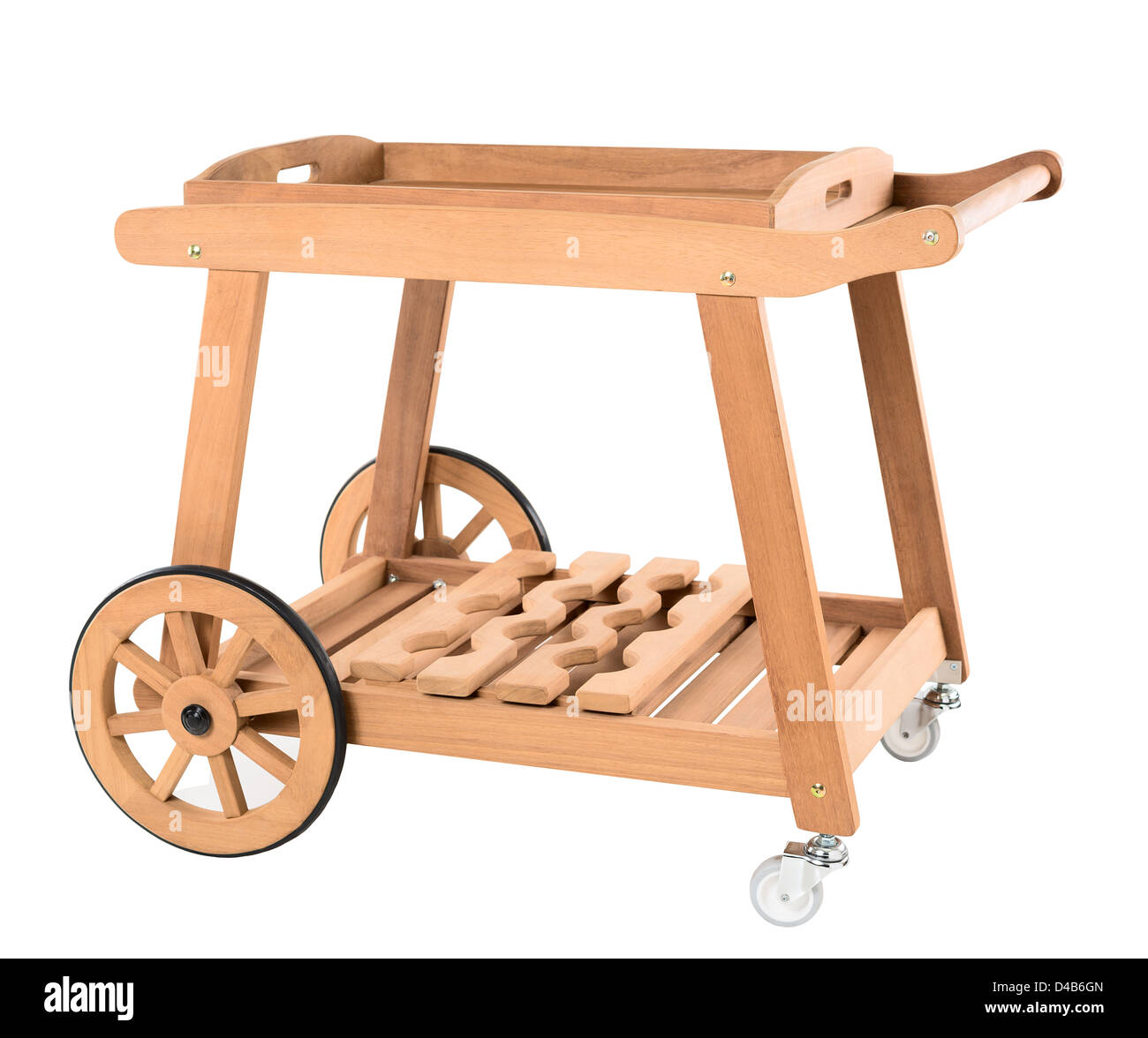 Carrello per camerieri su bianco Foto Stock