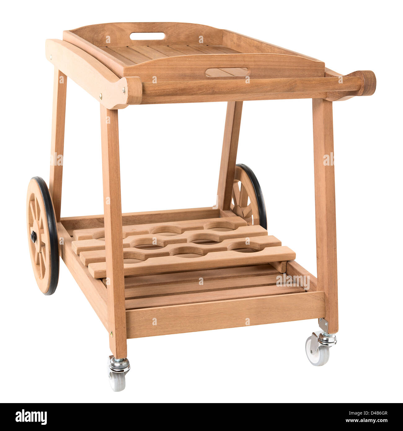 Carrello per camerieri su bianco Foto Stock