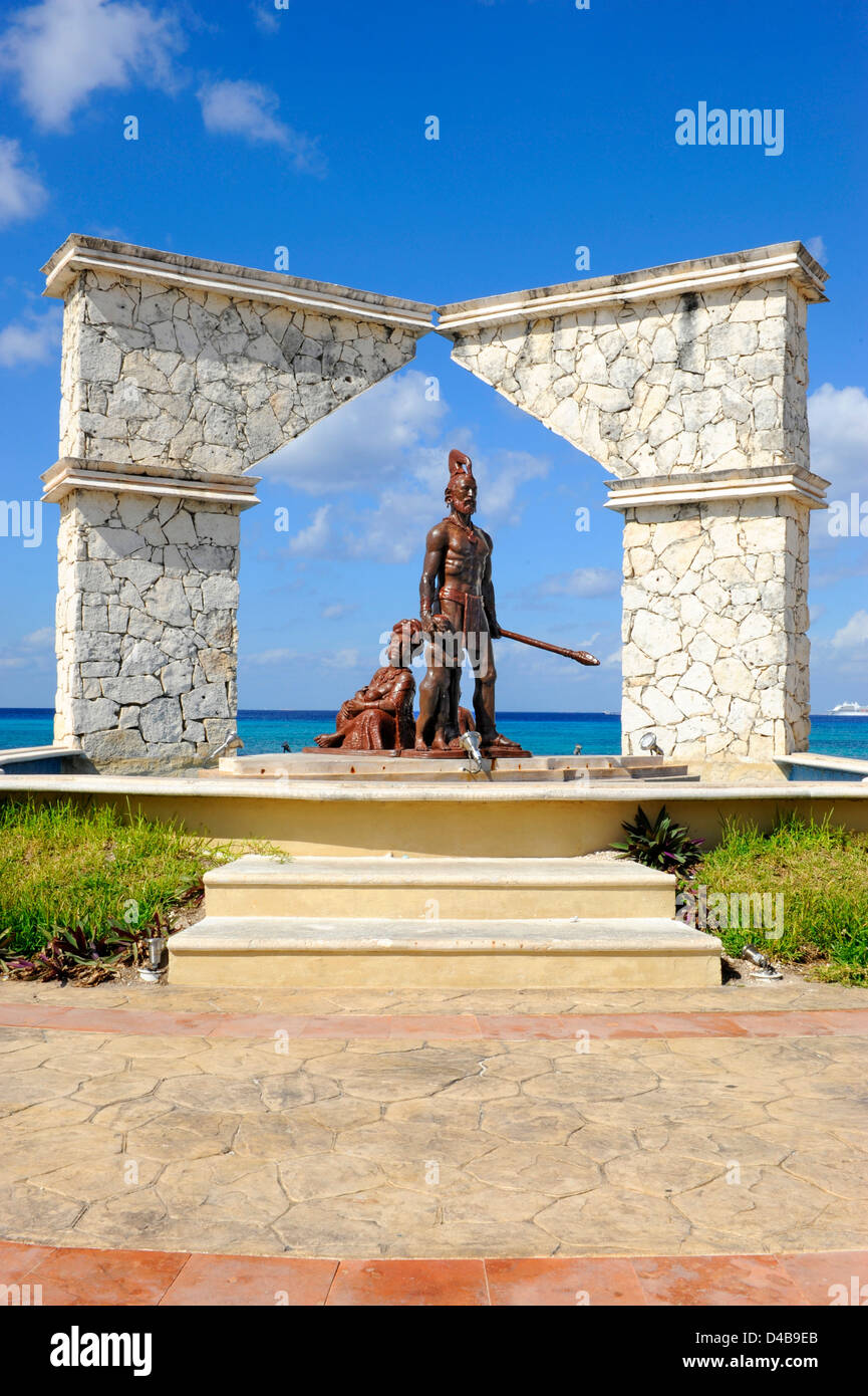 Croce monumento di allevamento Cozumel Messico Caraibi Porto Crocieristico Foto Stock