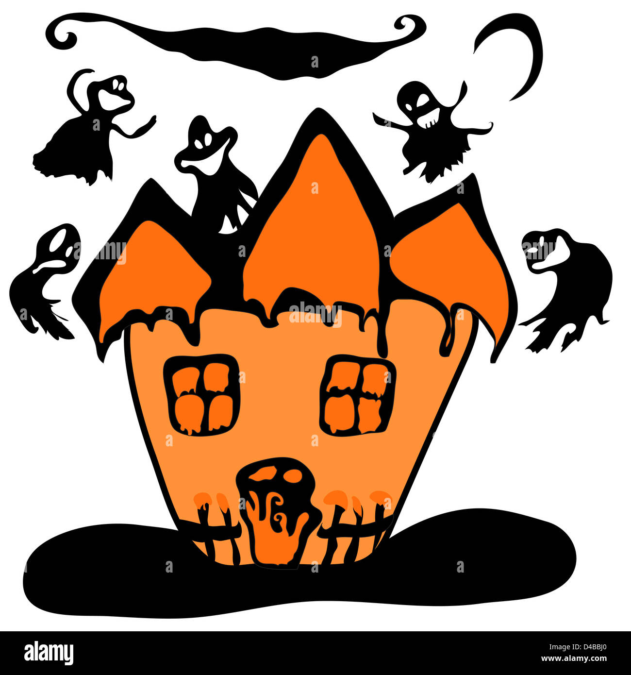 Haunted halloween witch house Foto Stock