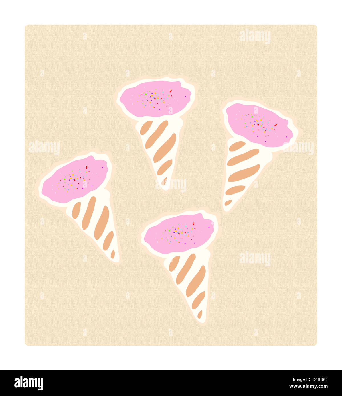 Torta a forma di gelato sulla scheda Foto Stock