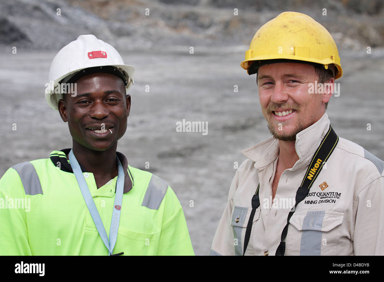 Sorridente primo Quantum dipendenti nella fossa Kansanshi Foto Stock