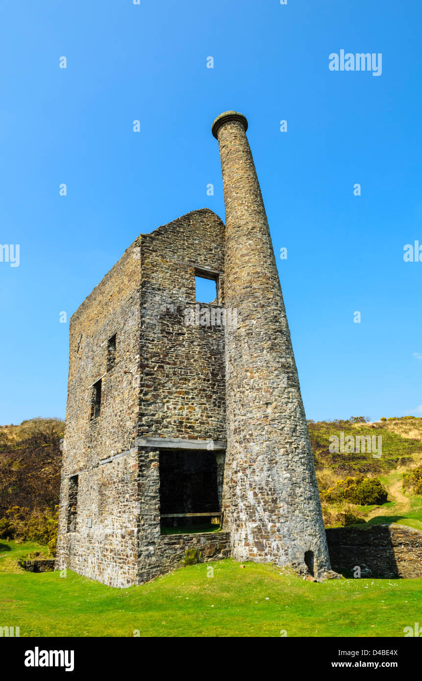 Wheal Betsy Casa del motore nel Parco Nazionale di Dartmoor a Maria Tavey, Devon, Inghilterra. Foto Stock