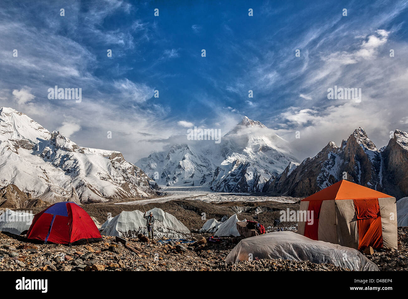 Masherbrum 7281m si trova nel Gilgit Baltistan del Pakistan. Foto Stock