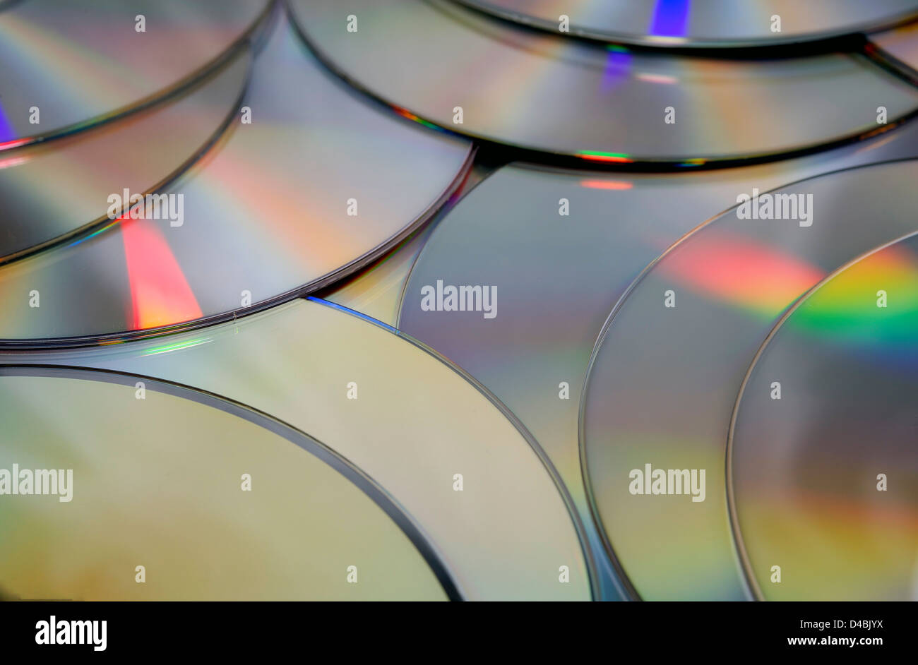 Compact Disc Texture. CD e DVD di sfondo. Foto Stock