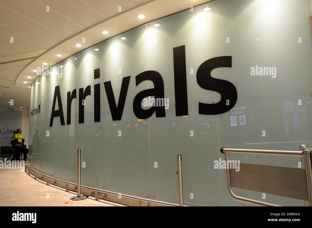 Sala degli Arrivi al Terminal 3 di Heathrow airport Foto Stock