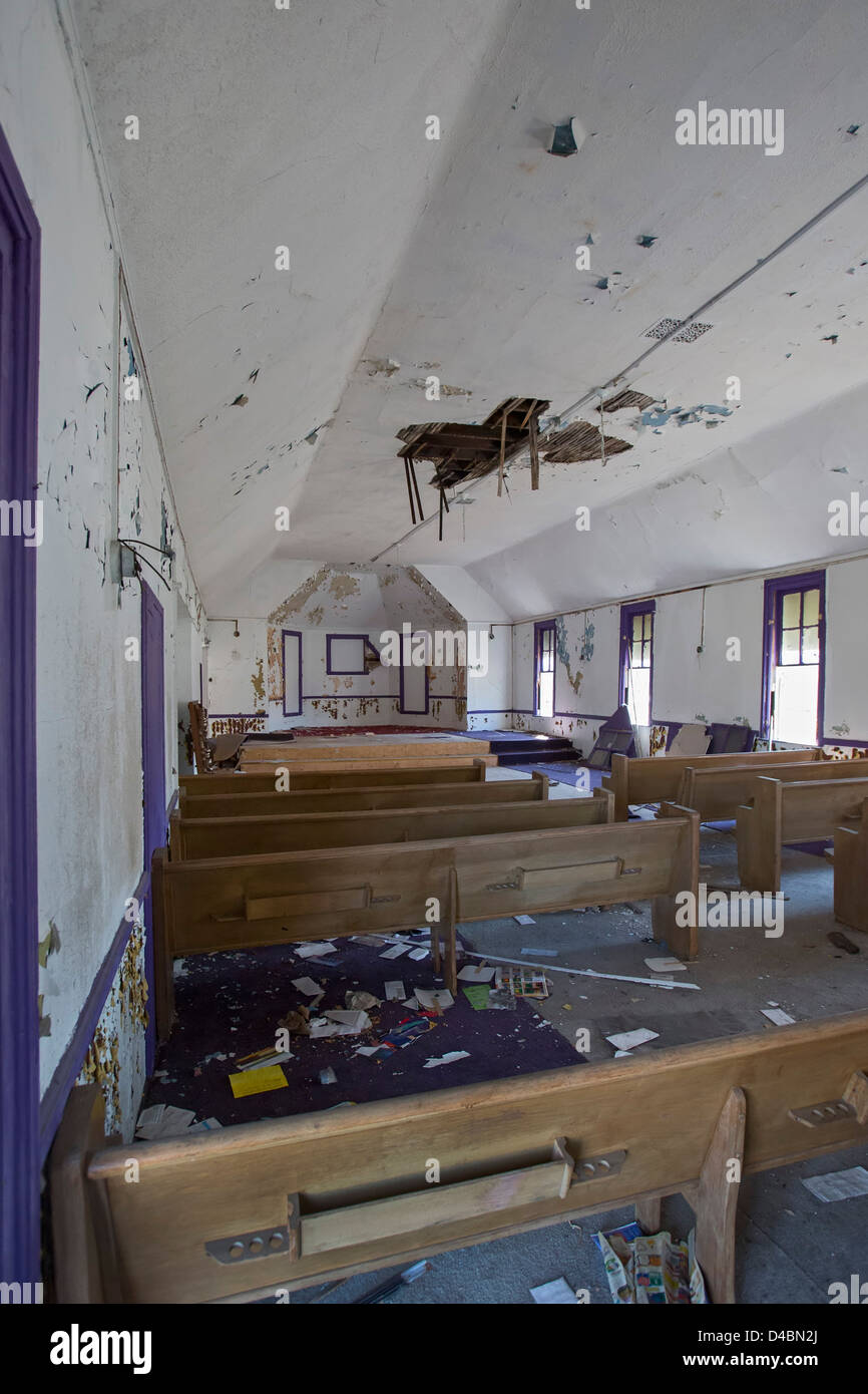 Detroit, Michigan - abbandonati e vandalizzato nuovo maggiore fratellanza chiesa battista. Foto Stock