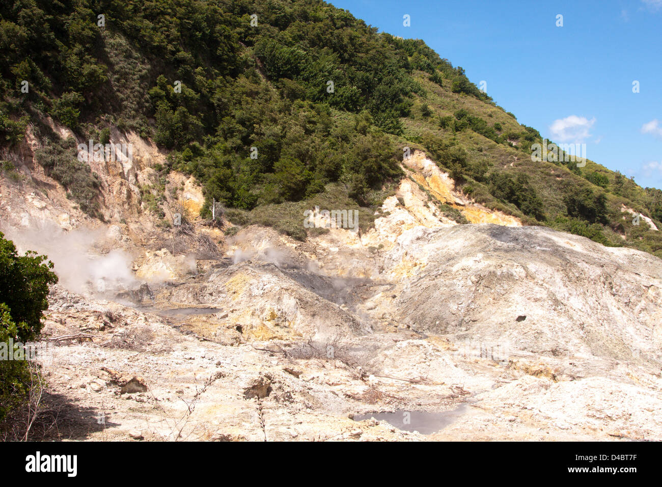 Il vulcano di zolfo nei pressi di Soufrière sull'isola di Saint Lucia Foto Stock